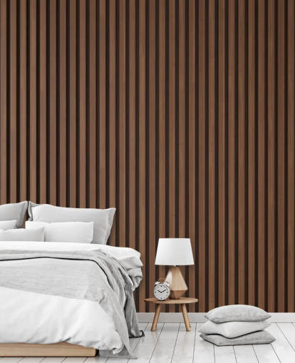 oak effect wooden slat wallpaper
