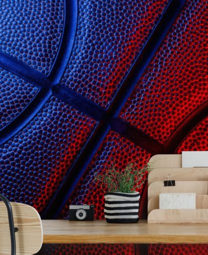 mural de parede de basquete chamado Basketball Close-Up para quartos e academias