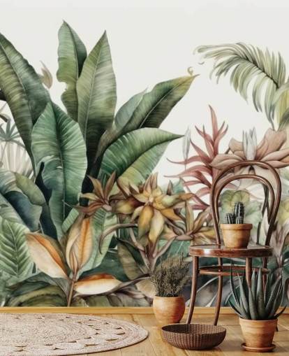 tropical plants jungle wallpaper mural tropical plants jungle wallpaper mural