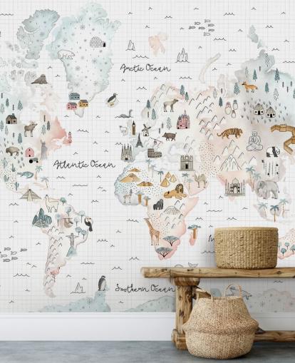 pastel map mural for kids bedroom pastel map mural for kids bedroom