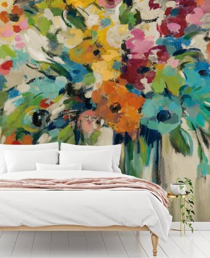Abstract Floral Mural