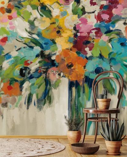 Mural floral abstracto Mural floral abstracto