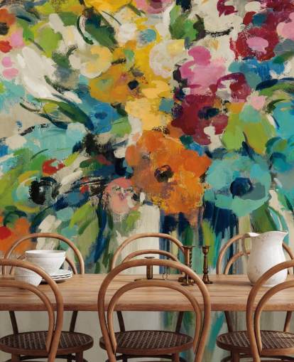 Mural floral abstrato