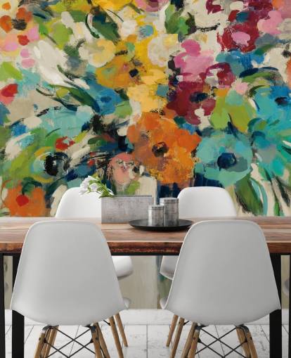 Abstract Floral Mural