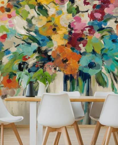 Abstract Floral Mural