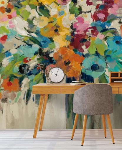 Decorazione murale floreale astratta