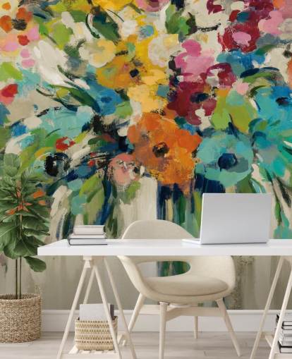 Mural floral abstracto