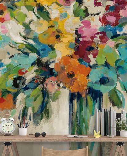 Mural floral abstracto