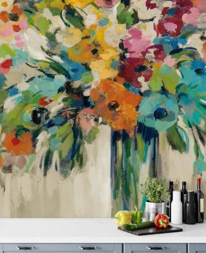 Abstract Floral Mural