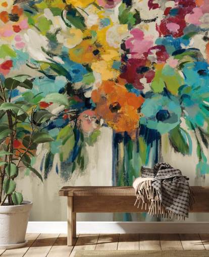 Decorazione murale floreale astratta Decorazione murale floreale astratta