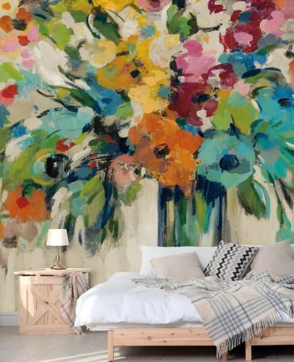 Abstract Floral Mural