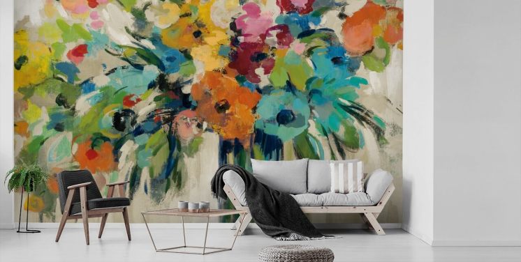 Abstraktes florales Wandbild