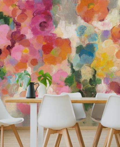 Colourful Garden mural with flowers