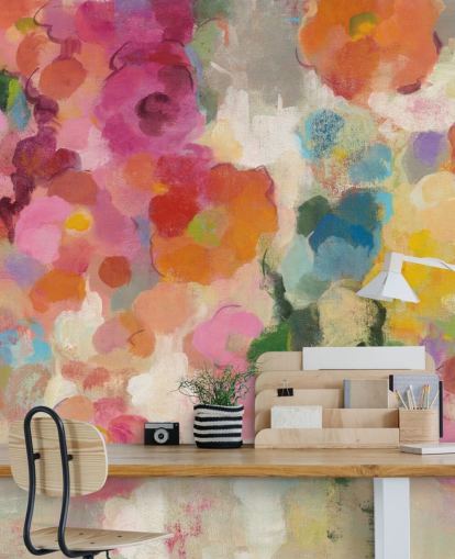 Decorazione murale da giardino colorata con fiori