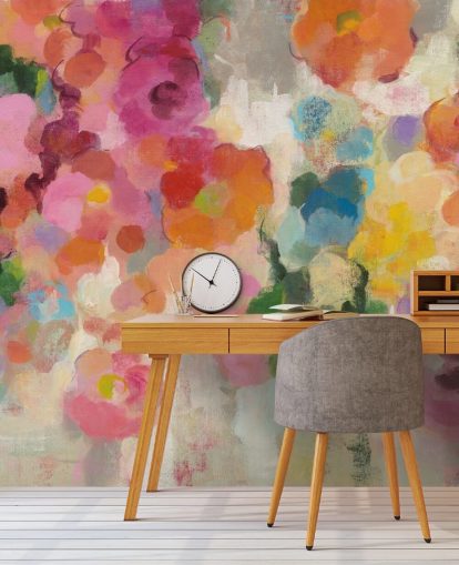 Fargerik hagemaleri med blomster Fargerik hagemaleri med blomster