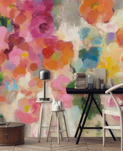 Colourful Garden mural with flowers