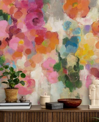 Colourful Garden mural with flowers