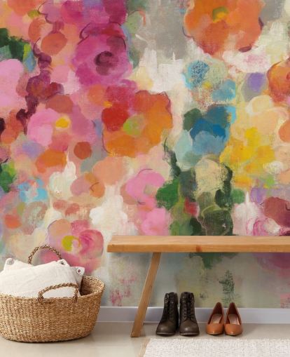 Colorful Garden mural with flowers