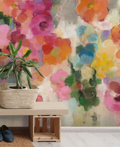Colorful Garden mural with flowers Colorful Garden mural with flowers