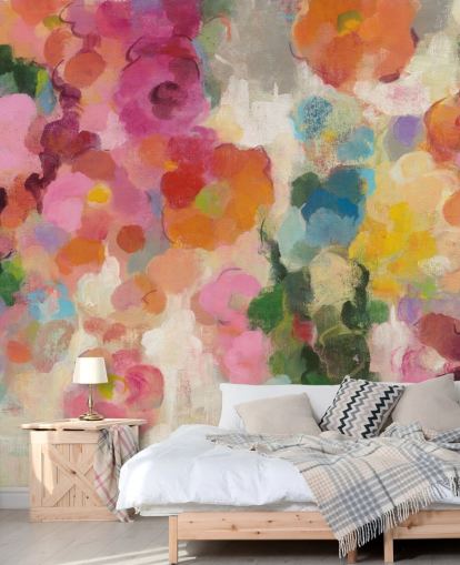 Colorful Garden mural with flowers