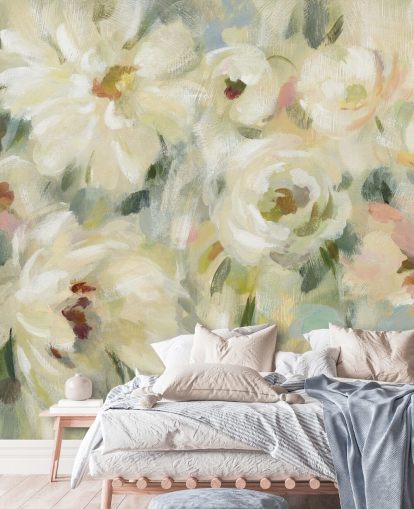 Pastell blomsterveggmaleri