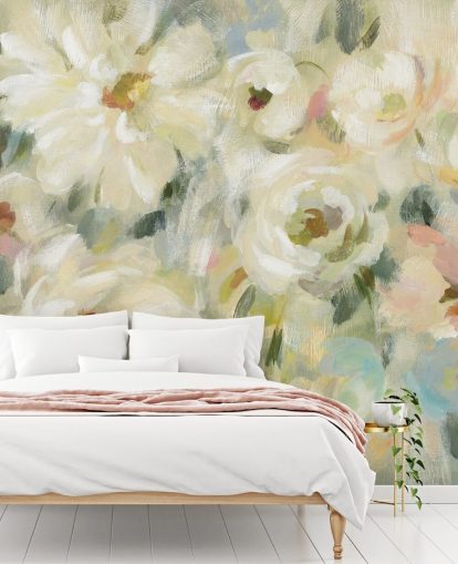 Pastell blommig väggmålning Pastell blommig väggmålning