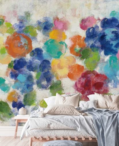 Colorido mural floral