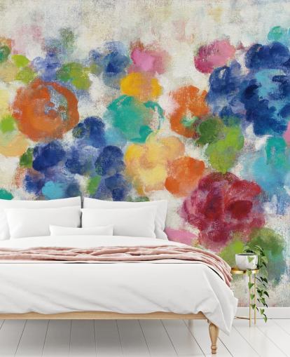 Buntes Blumen-Wandbild