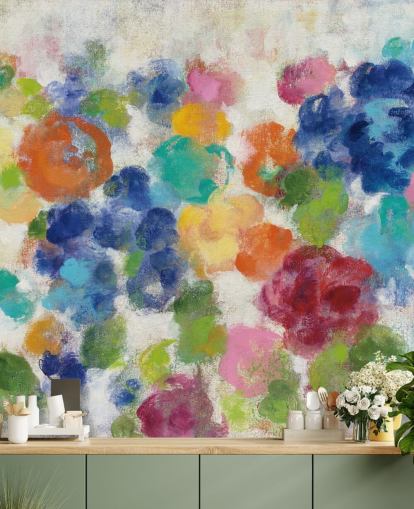 Mural floral colorido