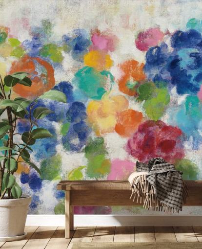 Colorido mural floral