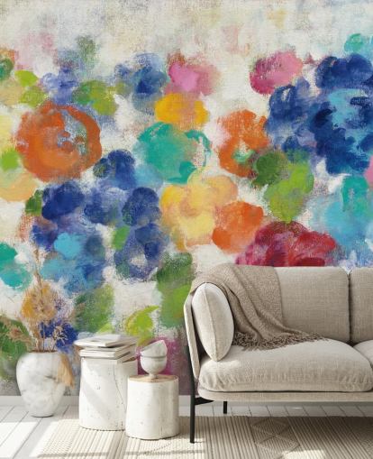 Mural floral colorido