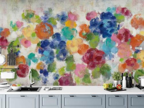 Buntes Blumen-Wandbild