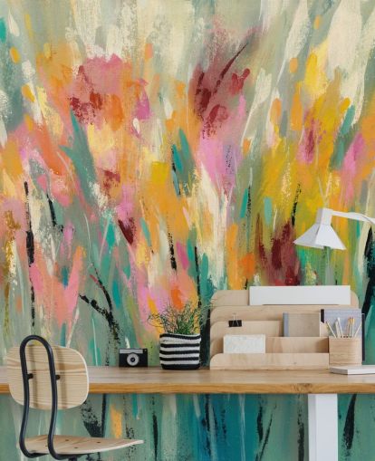 Abstract Floral Mural