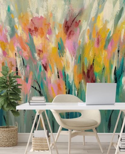 Mural floral abstracto