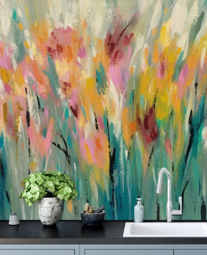 Abstract Floral Mural