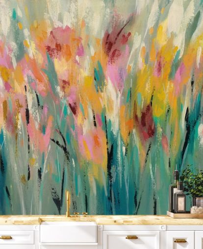 Abstract Floral Mural