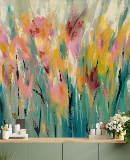 Mural floral abstracto Mural floral abstracto