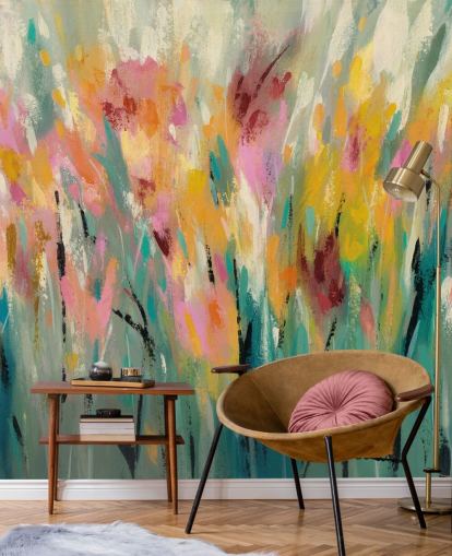Abstract Floral Mural