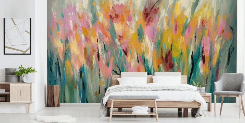 Abstraktes florales Wandbild