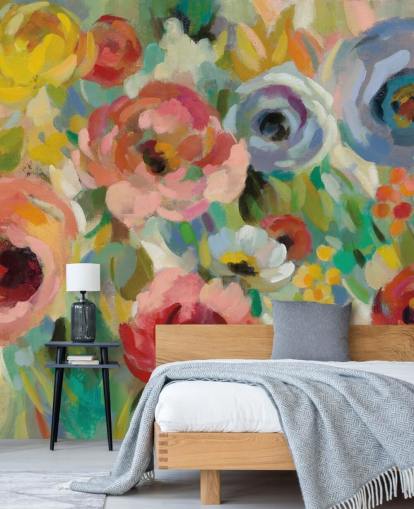 Buntes Blumen-Wandbild