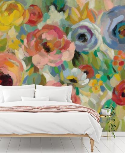 Buntes Blumen-Wandbild