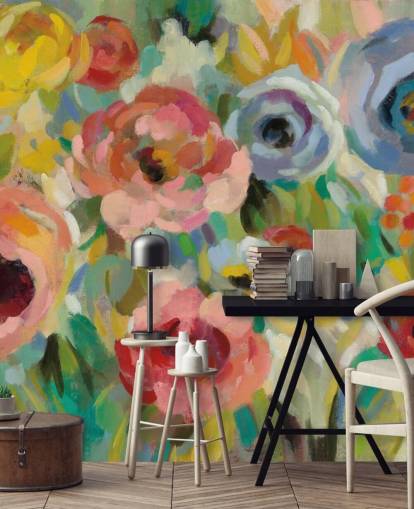 vibrant floral mural vibrant floral mural