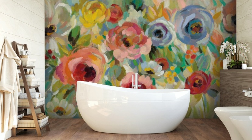 Buntes Blumen-Wandbild