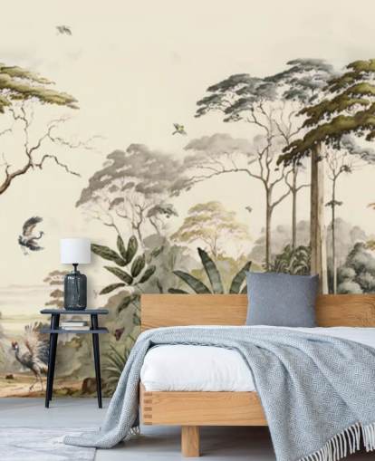 Forest Landscape with Cranes