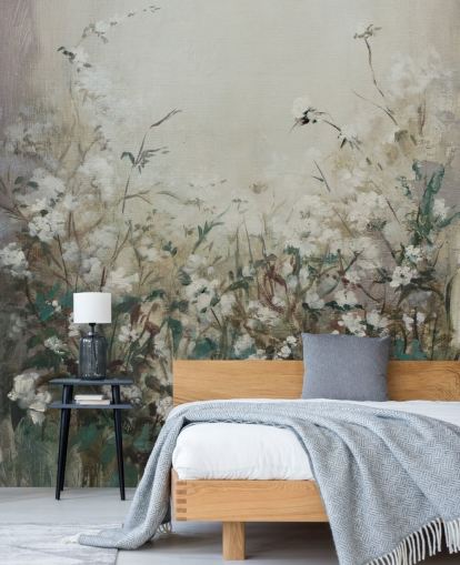 abstract autumn meadow mural