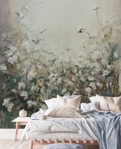 abstract autumn meadow mural