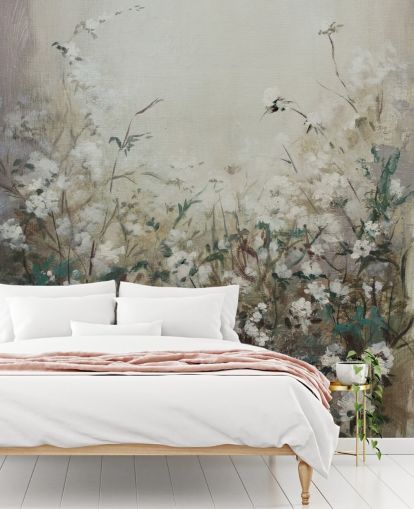 abstract autumn meadow mural