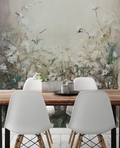 abstract autumn meadow mural