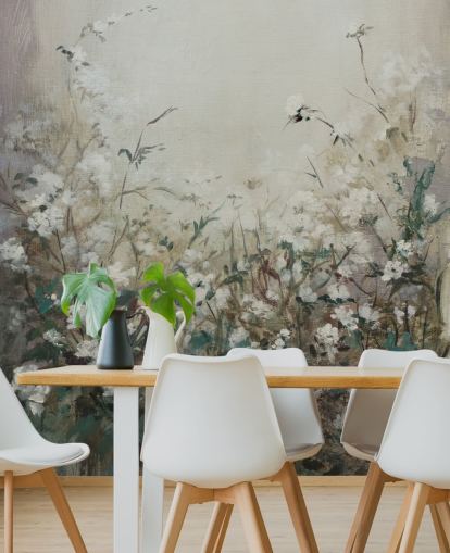 abstract autumn meadow mural