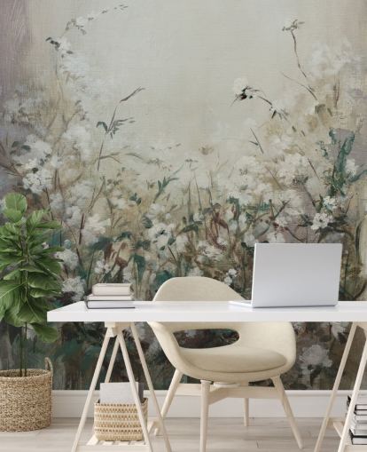 mural abstracto de pradera otoñal